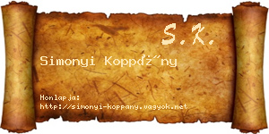 Simonyi Koppány névjegykártya
